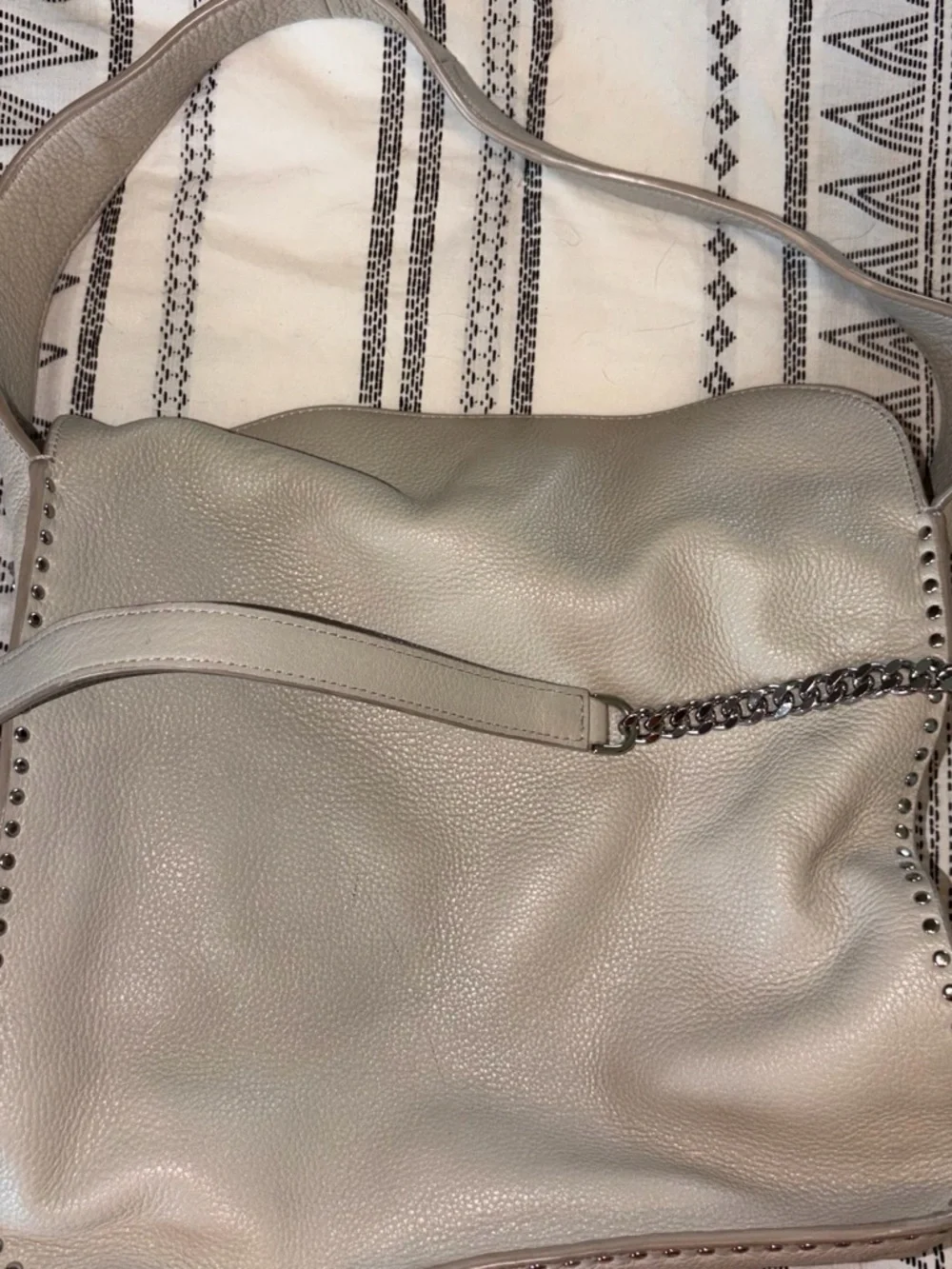 Michael Kors Leather Shoulder Bag in beige